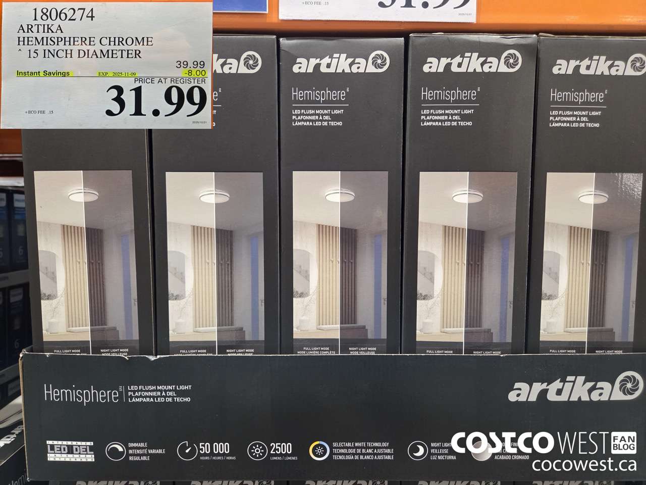 1806274 ARTIKA HEMISPHERE CHROME 15 INCH DIAMETER ($8.00 INSTANT SAVINGS EXPIRES ON 2025-11-09) $31.99