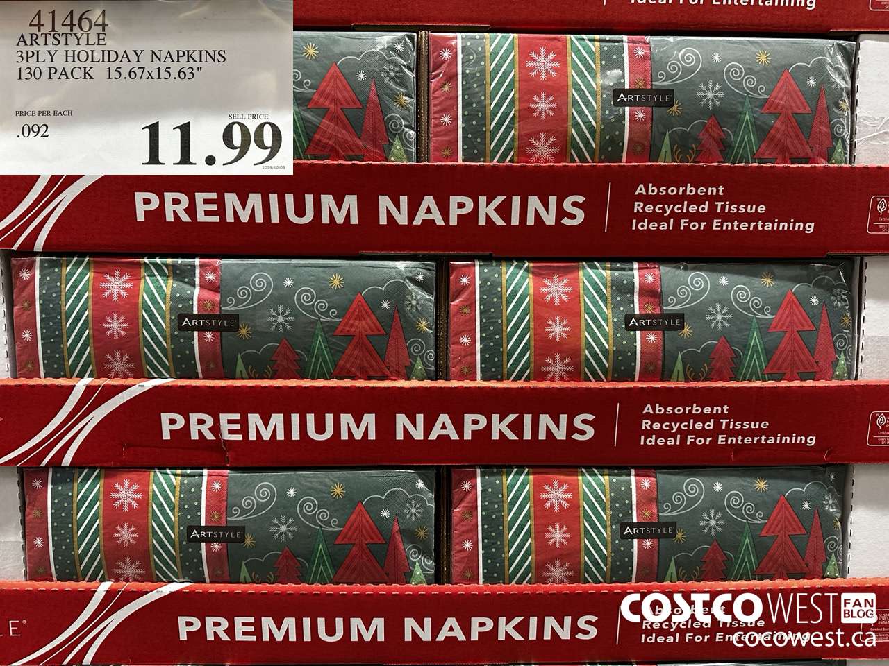41464 ARTSTYLE 3PLY HOLIDAY NAPKINS 130 PACK 15.67x15.63