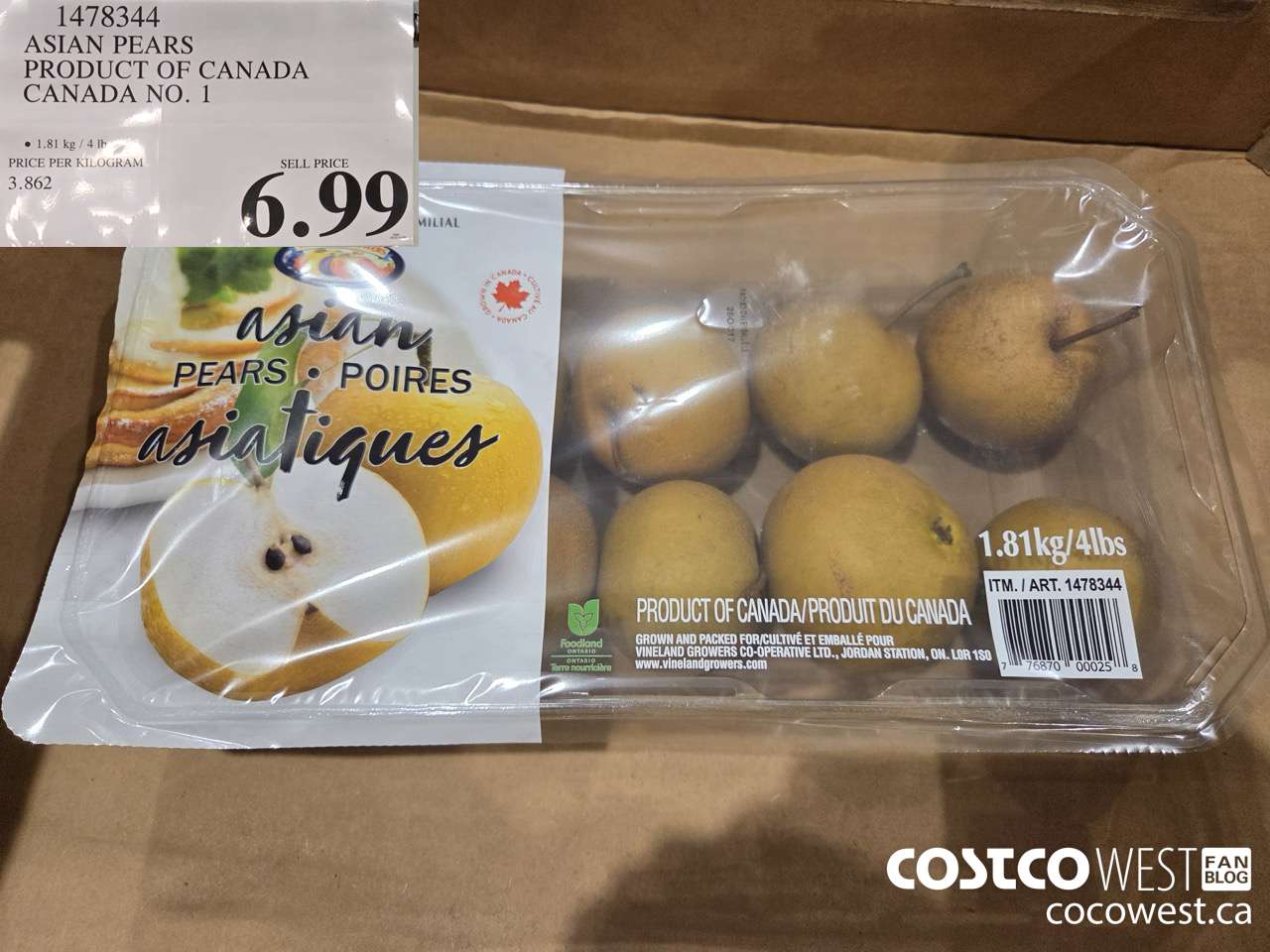 1478344 ASIAN PEARS PRODUCT OF CANADA CANADA NO 1 $6.99