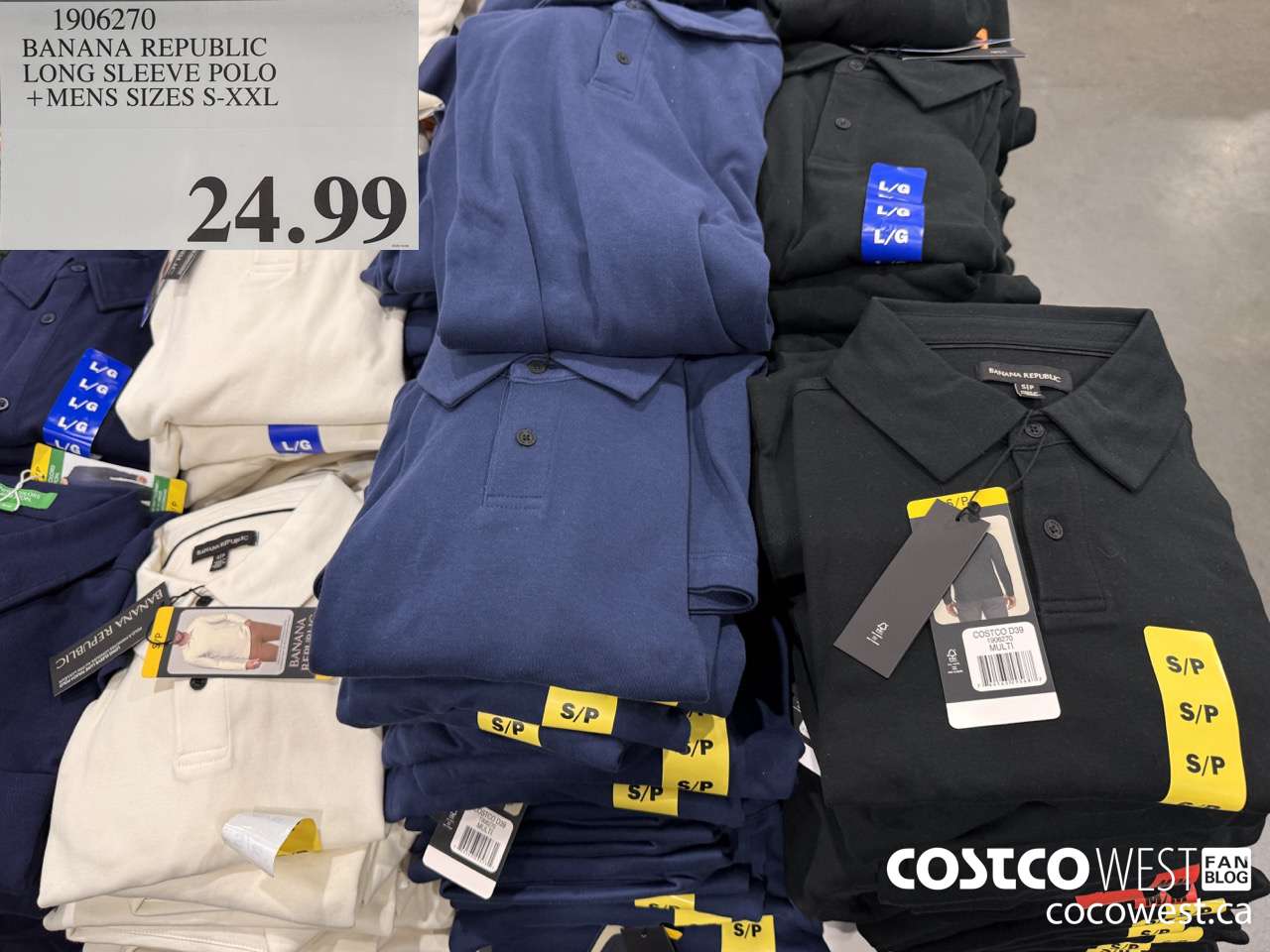 1906270 BANANA REPUBLIC LONG SLEEVE POLO MENS SIZES S-XXL $24.99