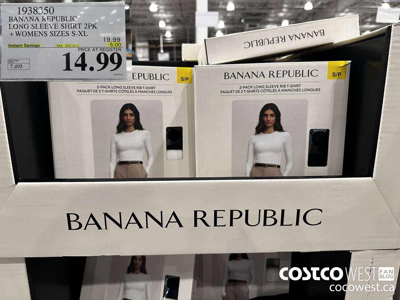 1938350 BANANA REPUBLIC LONG SLEEVE SHIRT 2PK WOMENS SIZES S-XL ($5.00 INSTANT SAVINGS EXPIRES ON 2025-10-12) $14.99