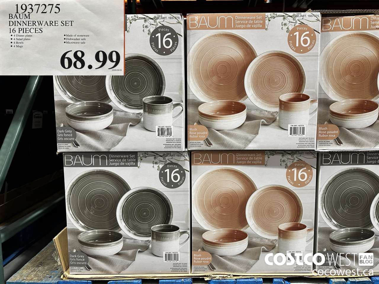 1937275 BAUM DINNERWARE SET 16 PIECES $68.99