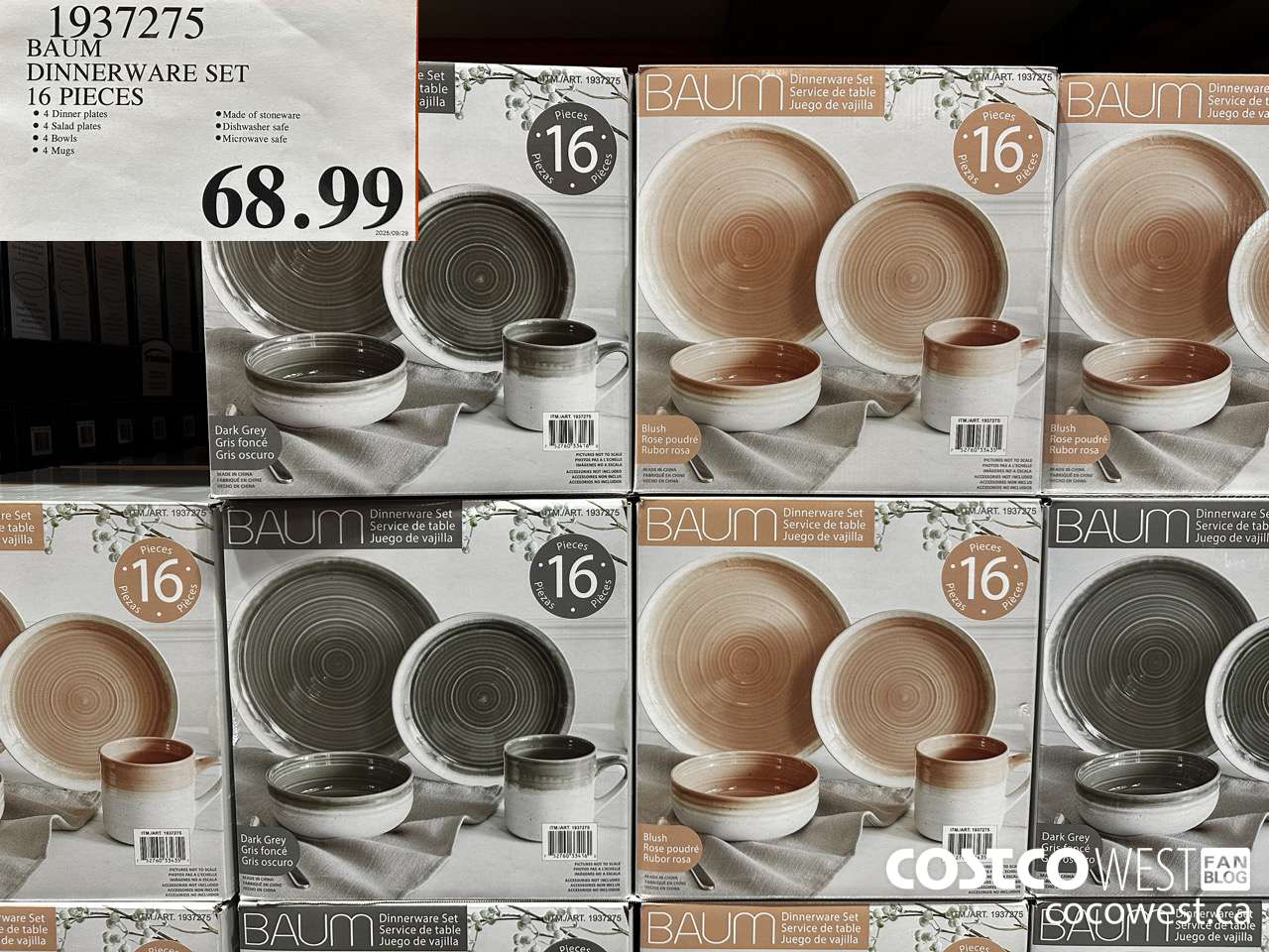 1937275 BAUM DINNERWARE SET 16 PIECES $68.99