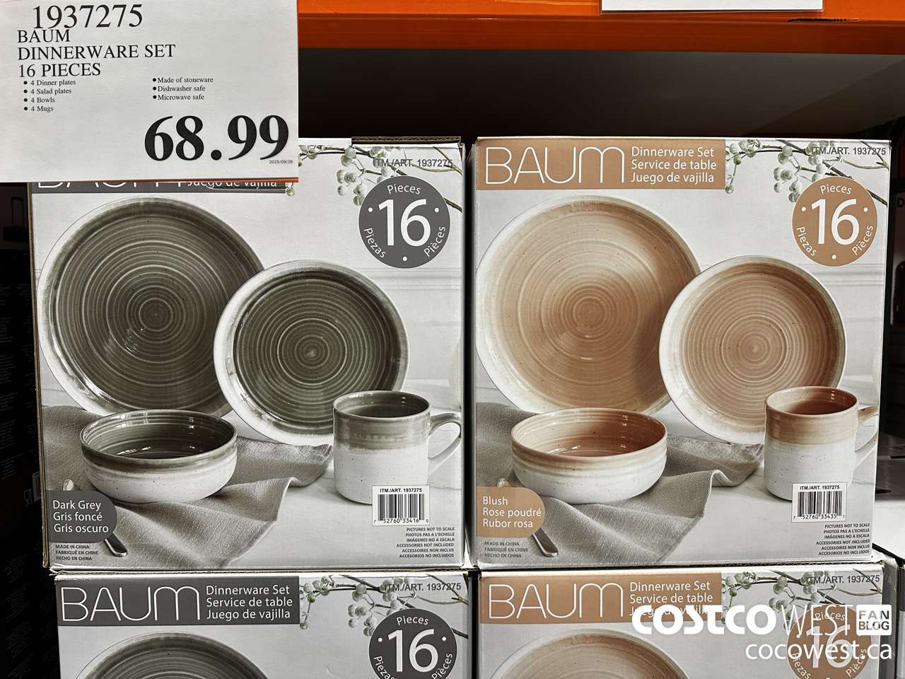 1937275 BAUM DINNERWARE SET 16 PIECES $68.99