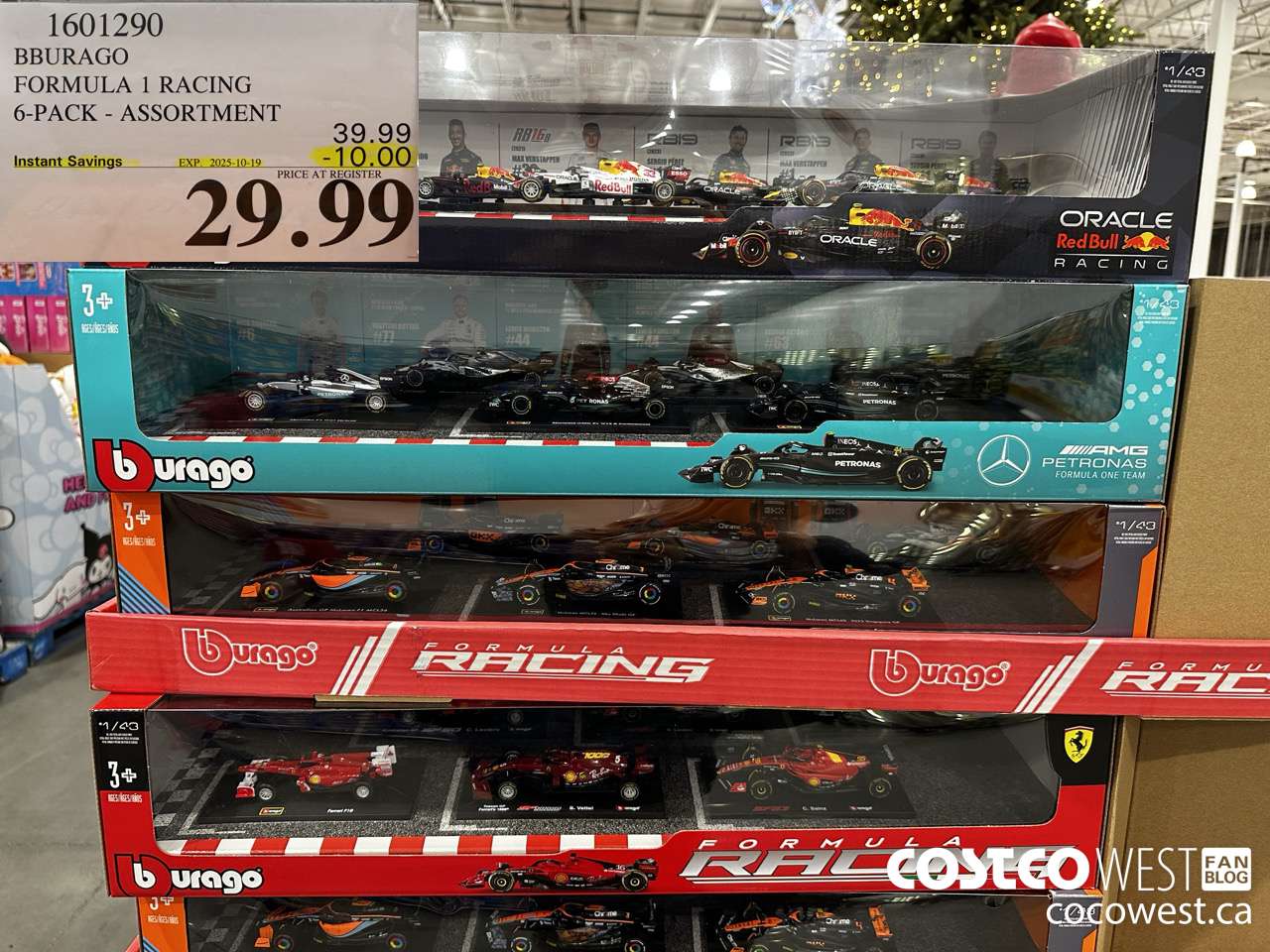 1601290 BBURAGO FORMULA 1 RACING 6-PACK ASSORTMENT ($10.00 INSTANT SAVINGS EXPIRES ON 2025-10-19) $29.99