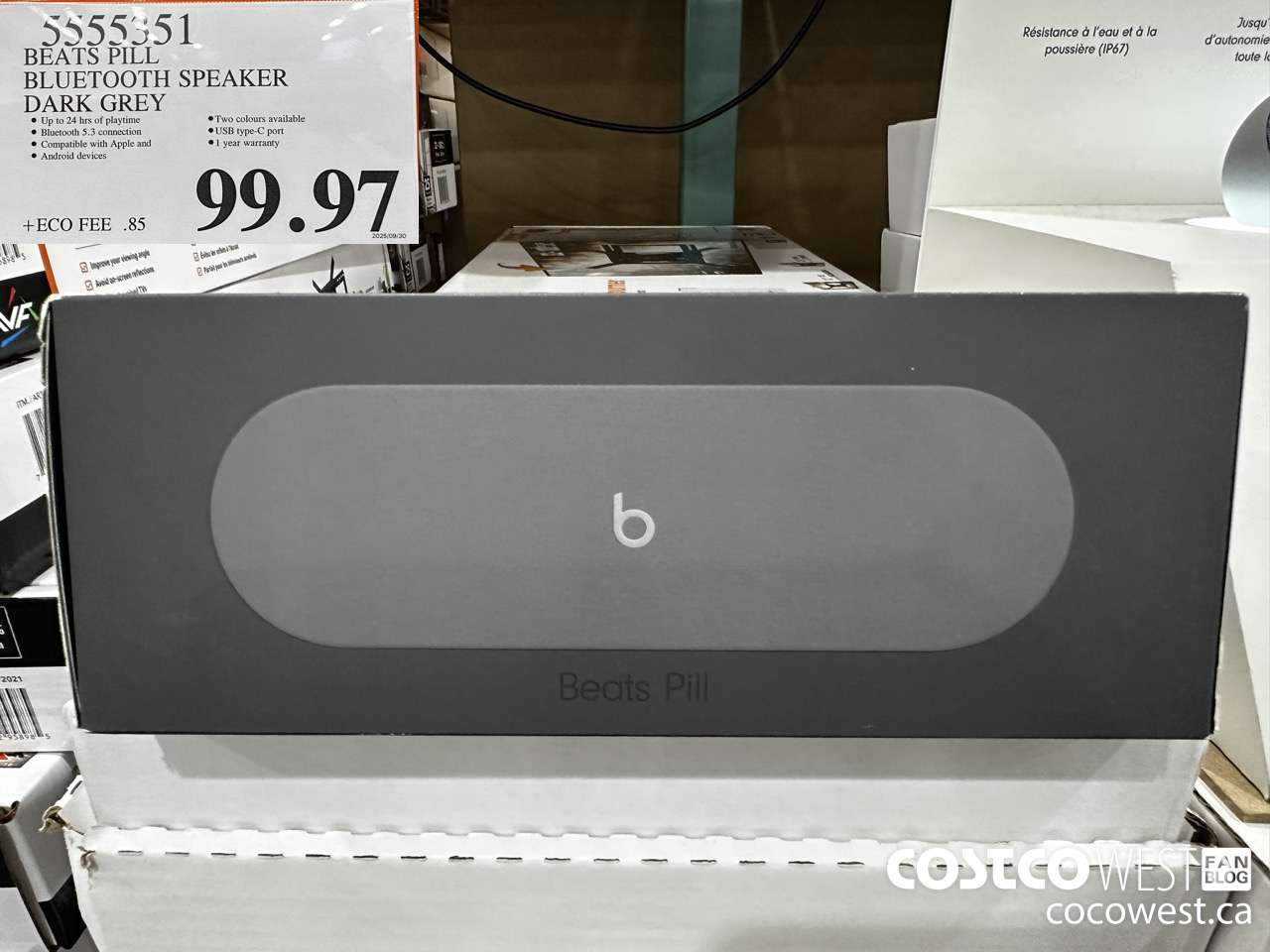 5555351 BEATS PILL BLUETOOTH SPEAKER DARK GREY $99.97