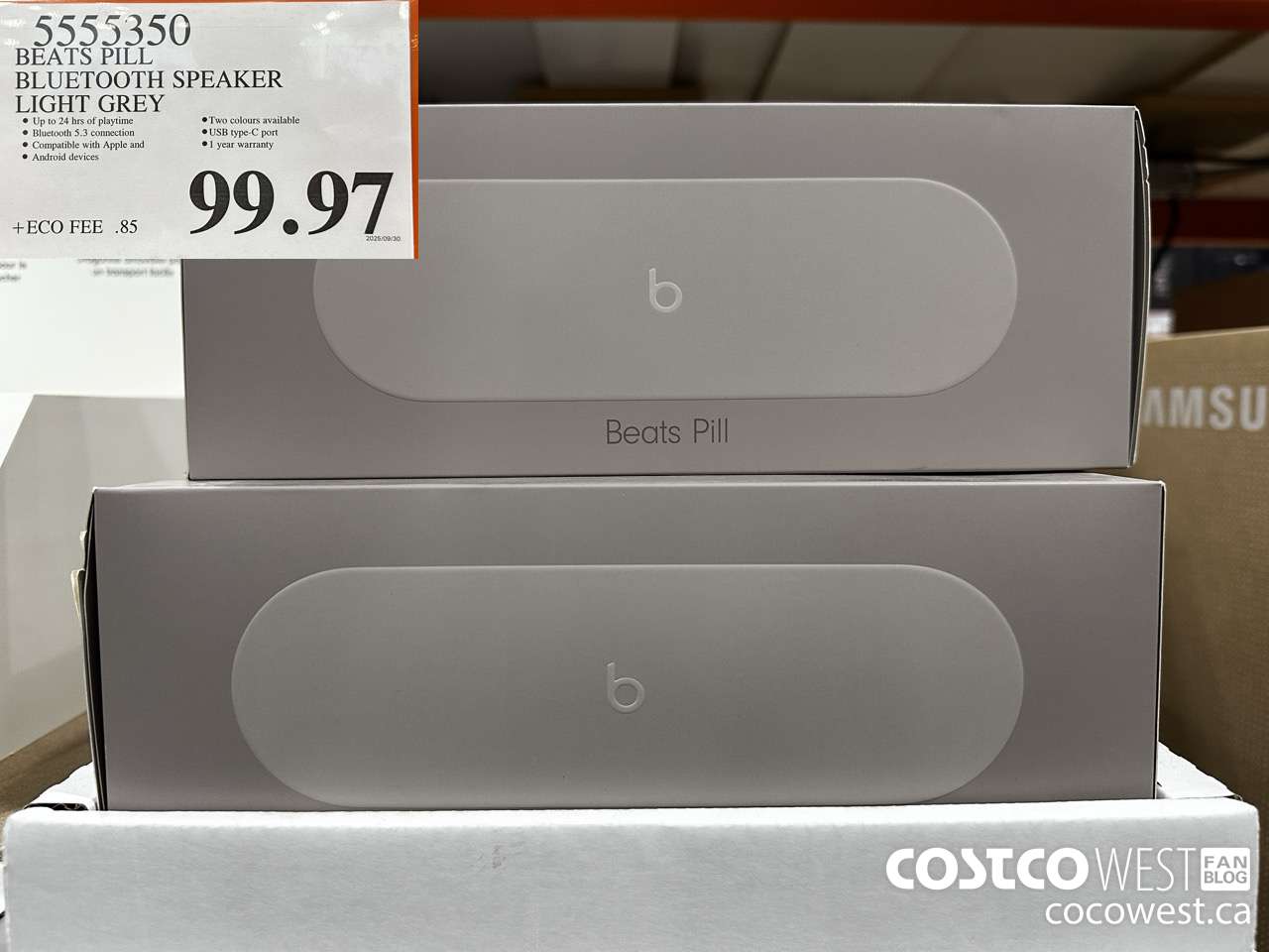 5555350 BEATS PILL BLUETOOTH SPEAKER LIGHT/DARK GREY $99.97