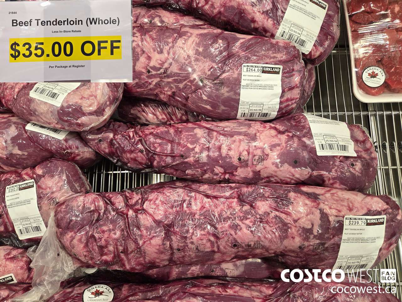 21844 BEEF TENDERLOIN (WHOLE) ($35.00 INSTANT SAVINGS)