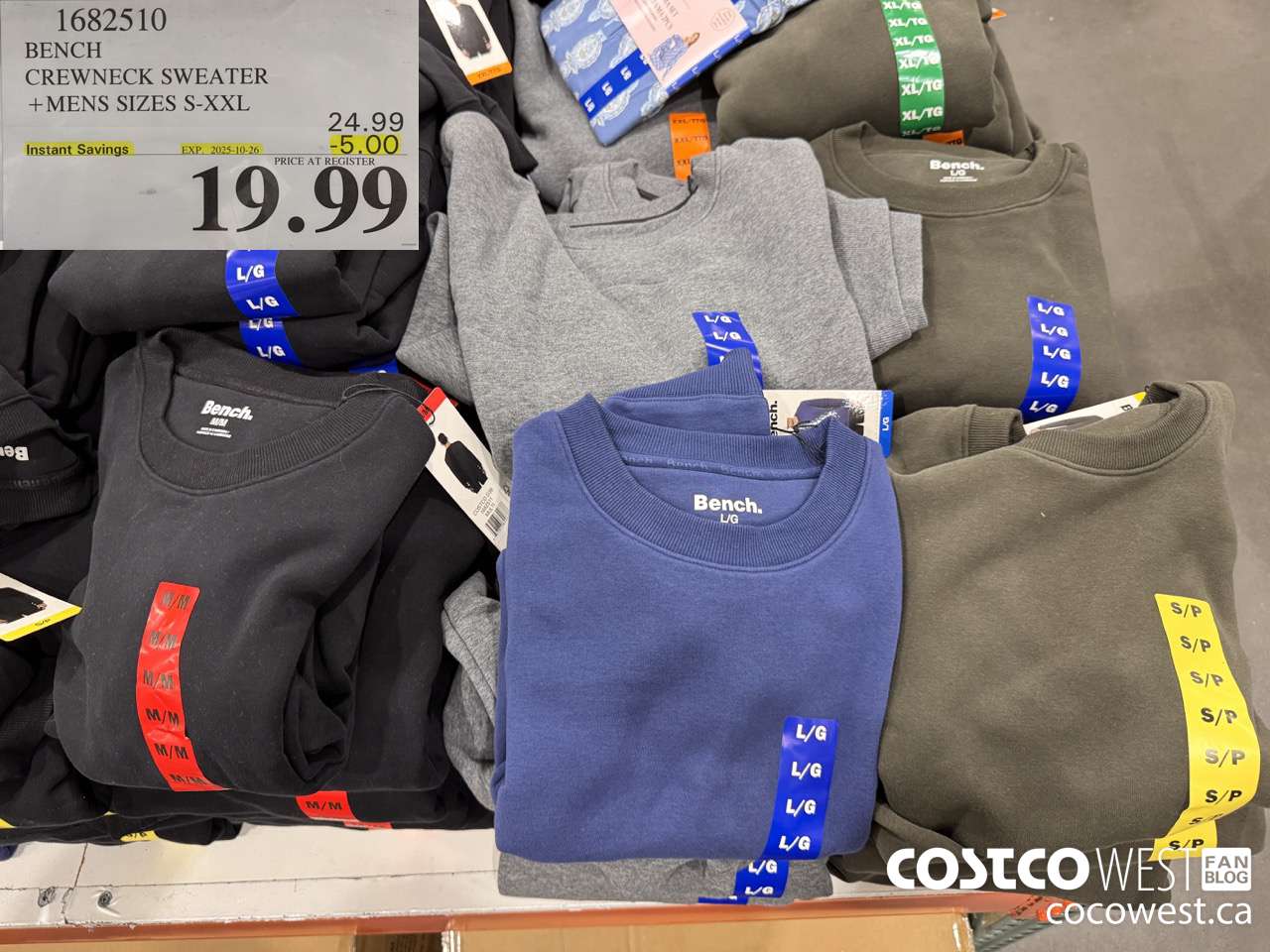 1682510 BENCH CREWNECK SWEATER MENS SIZES S-XXL ($5.00 INSTANT SAVINGS EXPIRES ON 2025-10-26) $19.99