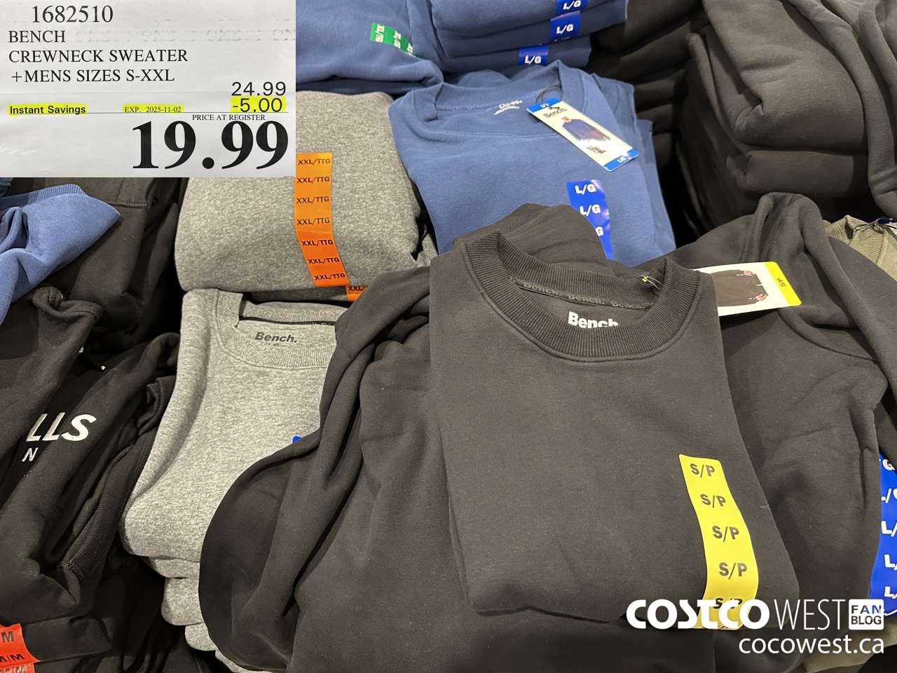 1682510 BENCH CREWNECK SWEATER MENS SIZES S-XXL ($5.00 INSTANT SAVINGS EXPIRES ON 2025-11-02) $19.99