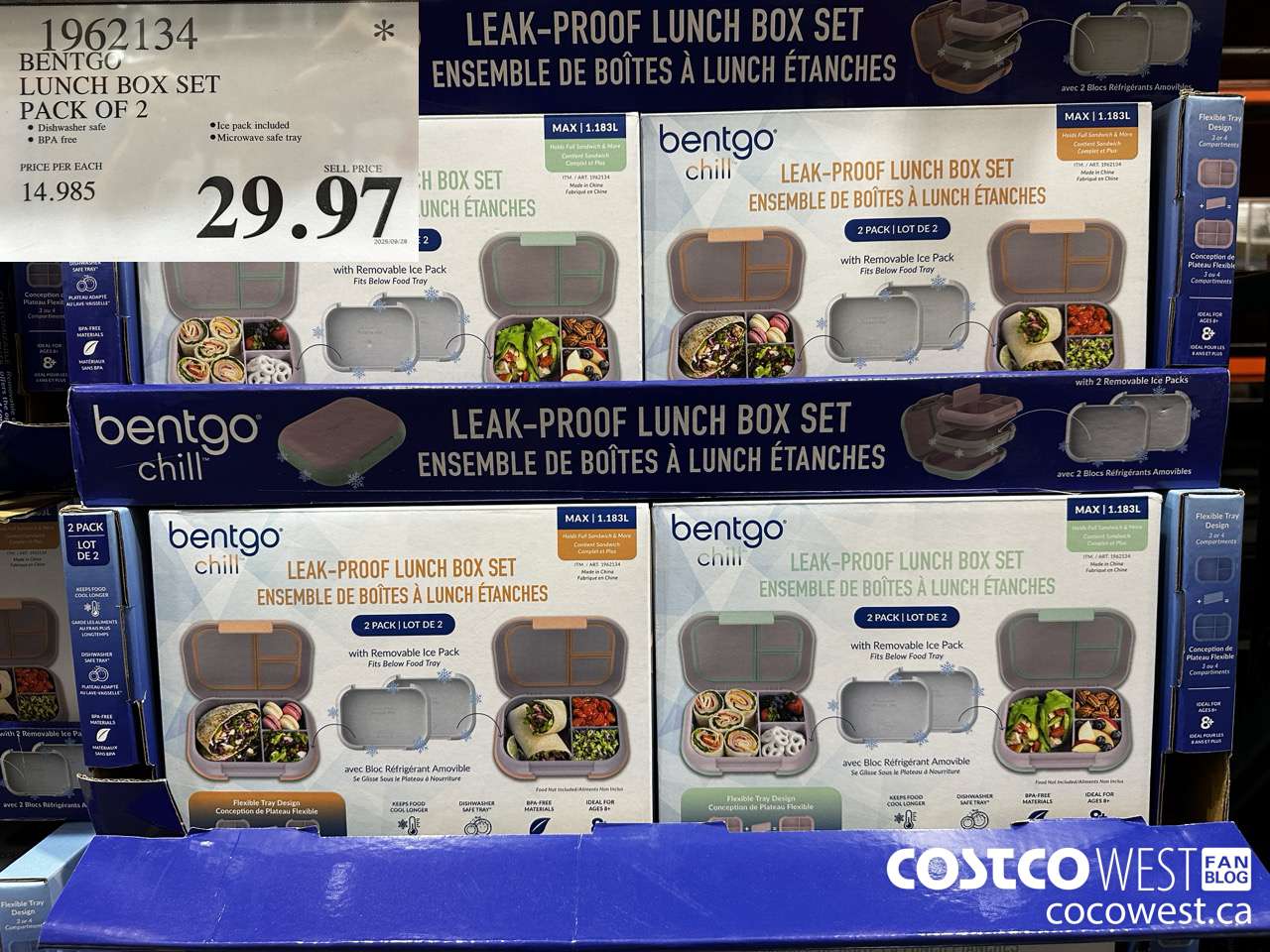 1962134 BENTGO LUNCH BOX SET PACK OF 2 $29.97