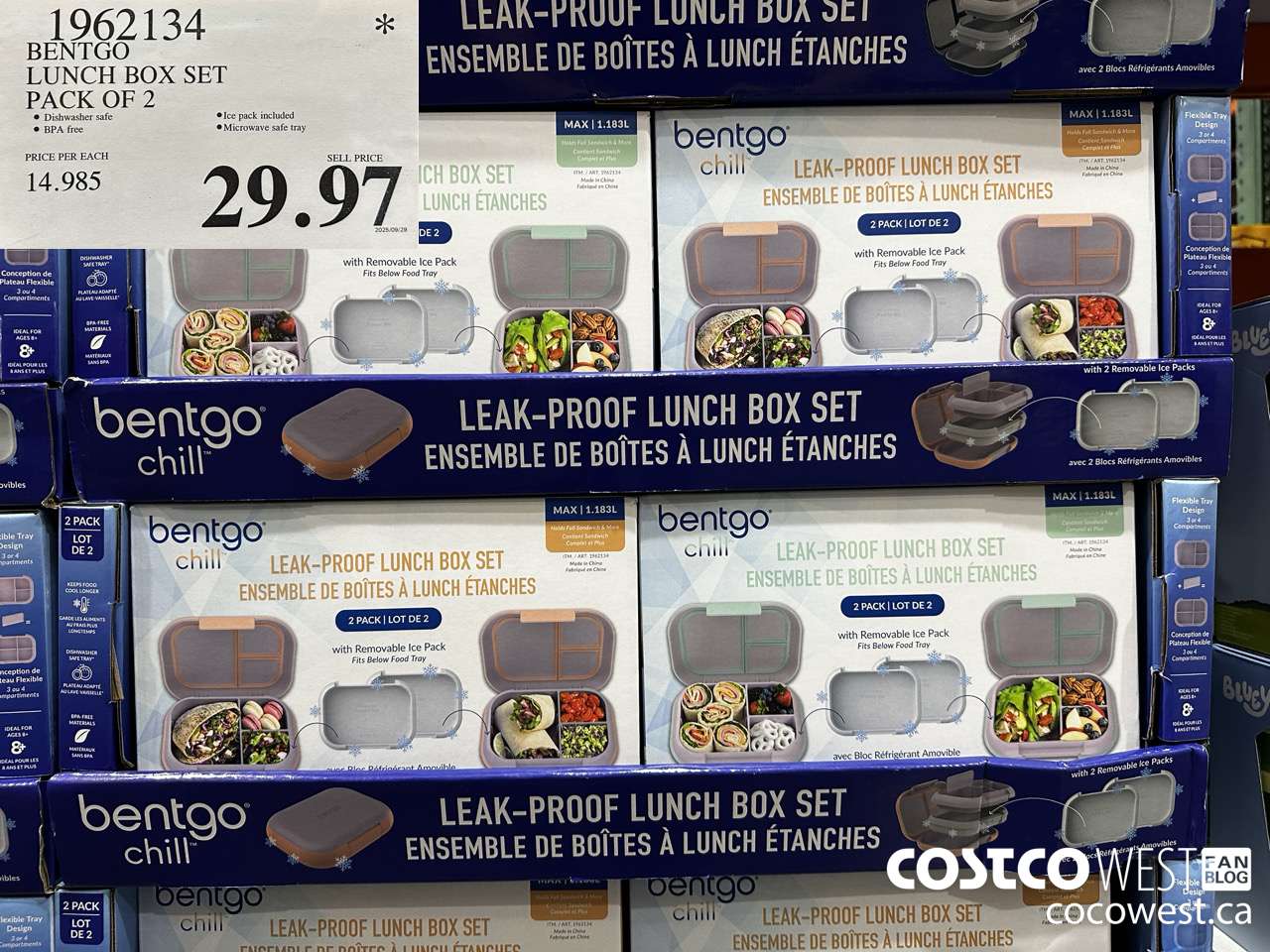 1962134 BENTGO LUNCH BOX SET PACK OF 2 $29.97
