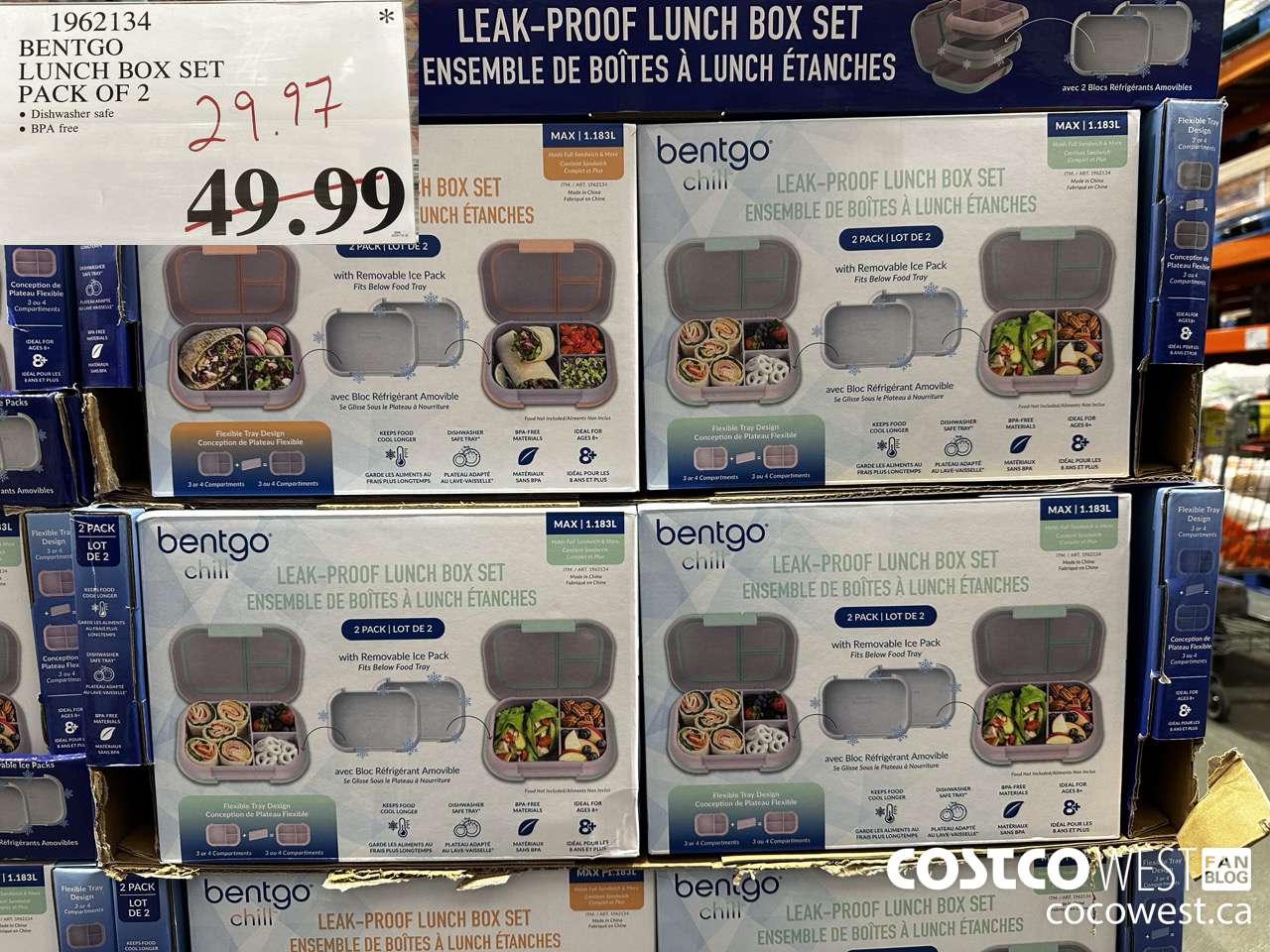 1962134 BENTGO LUNCH BOX SET PACK OF 2 $29.97