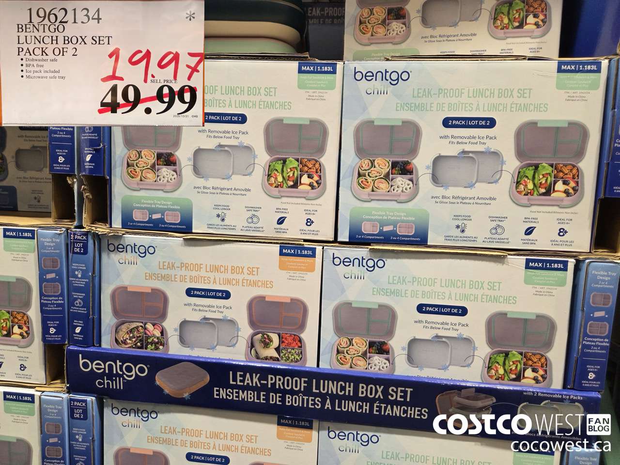 1962134 BENTGO LUNCH BOX SET PACK OF 2 $19.97