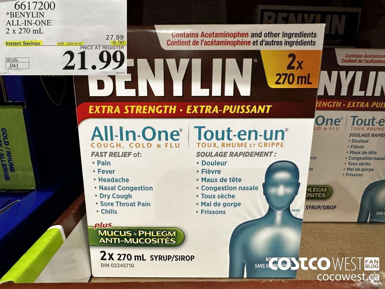6617200 BENYLIN ALL-IN-ONE 2 X 270 ML ($6.00 INSTANT SAVINGS EXPIRES ON 2025-10-12) $21.99