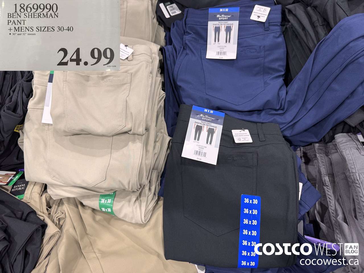 1869990 BEN SHERMAN 5 POCKET PANT MENS SIZES 30-40 $24.99