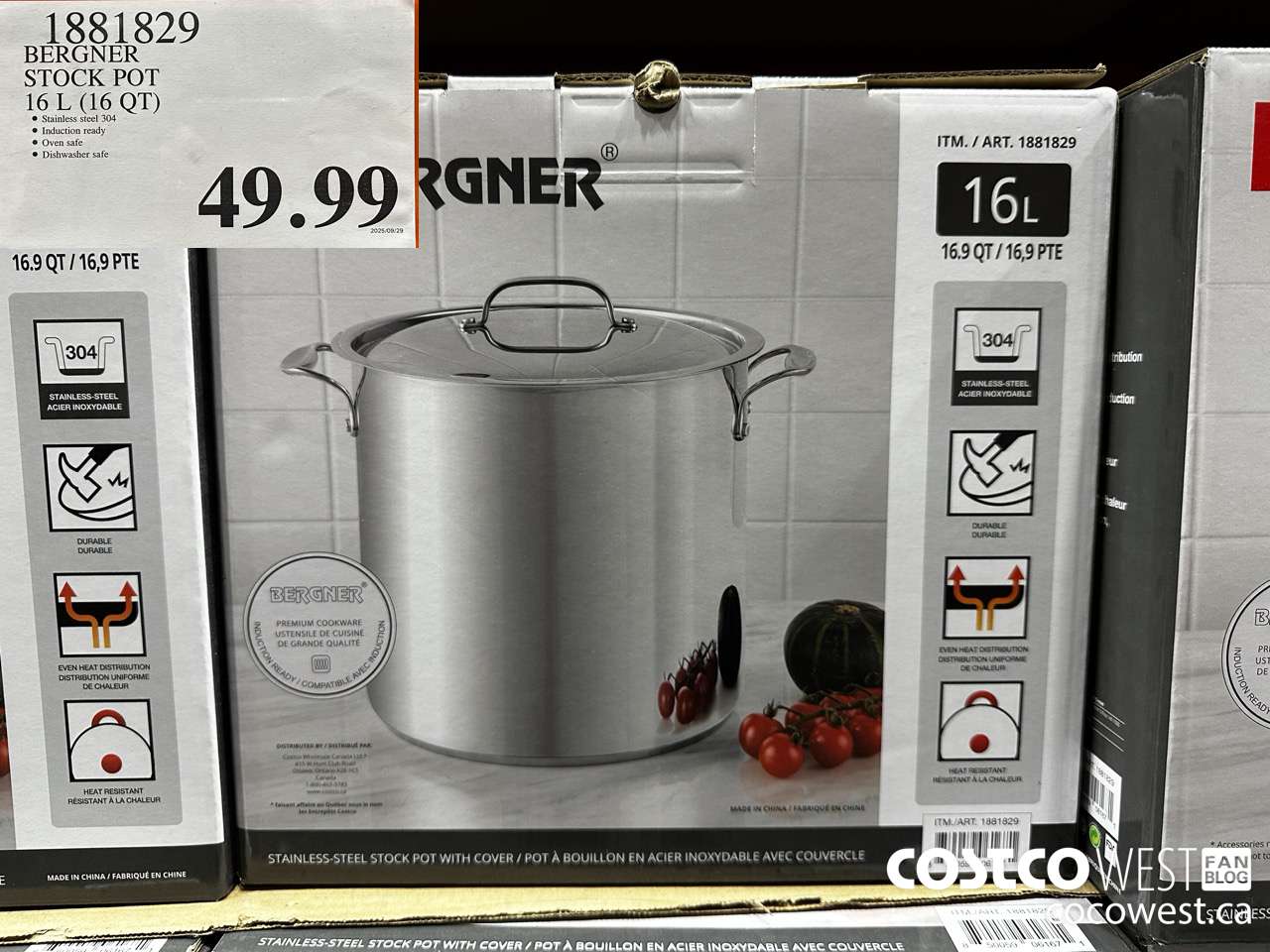 1881829 BERGNER STOCK POT 16L (16QT) $49.99