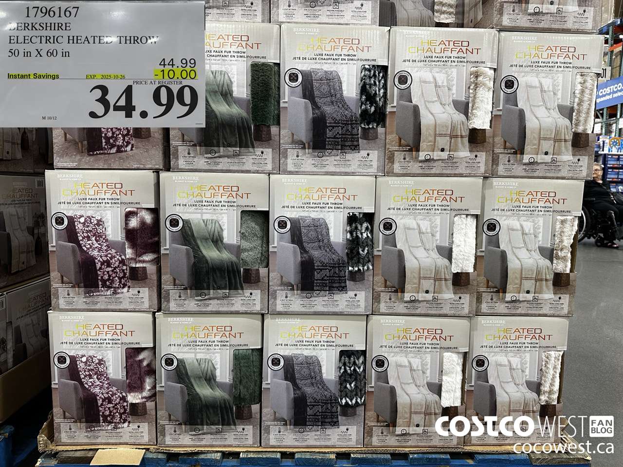 1796167 BERKSHIRE ELECTRIC HEATED THROW 50IN X 60IN ($10.00 INSTANT SAVINGS EXPIRES ON 2025-10-26) $34.99