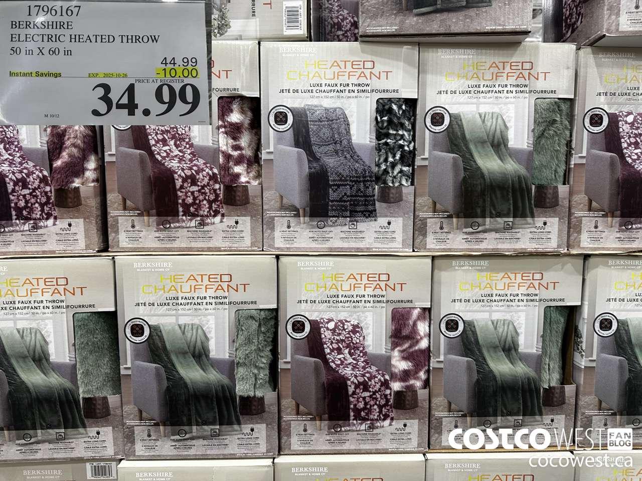 1796167 BERKSHIRE ELECTRIC HEATED THROW 50IN X 60IN ($10.00 INSTANT SAVINGS EXPIRES ON 2025-10-26) $34.99