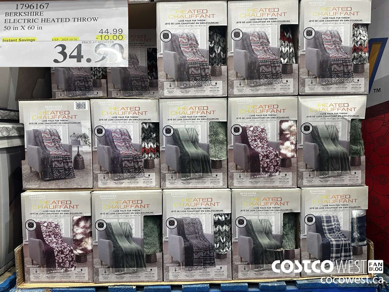 1796167 BERKSHIRE ELECTRIC HEATED THROW 50IN X 60IN ($10.00 INSTANT SAVINGS EXPIRES ON 2025-10-26) $34.99