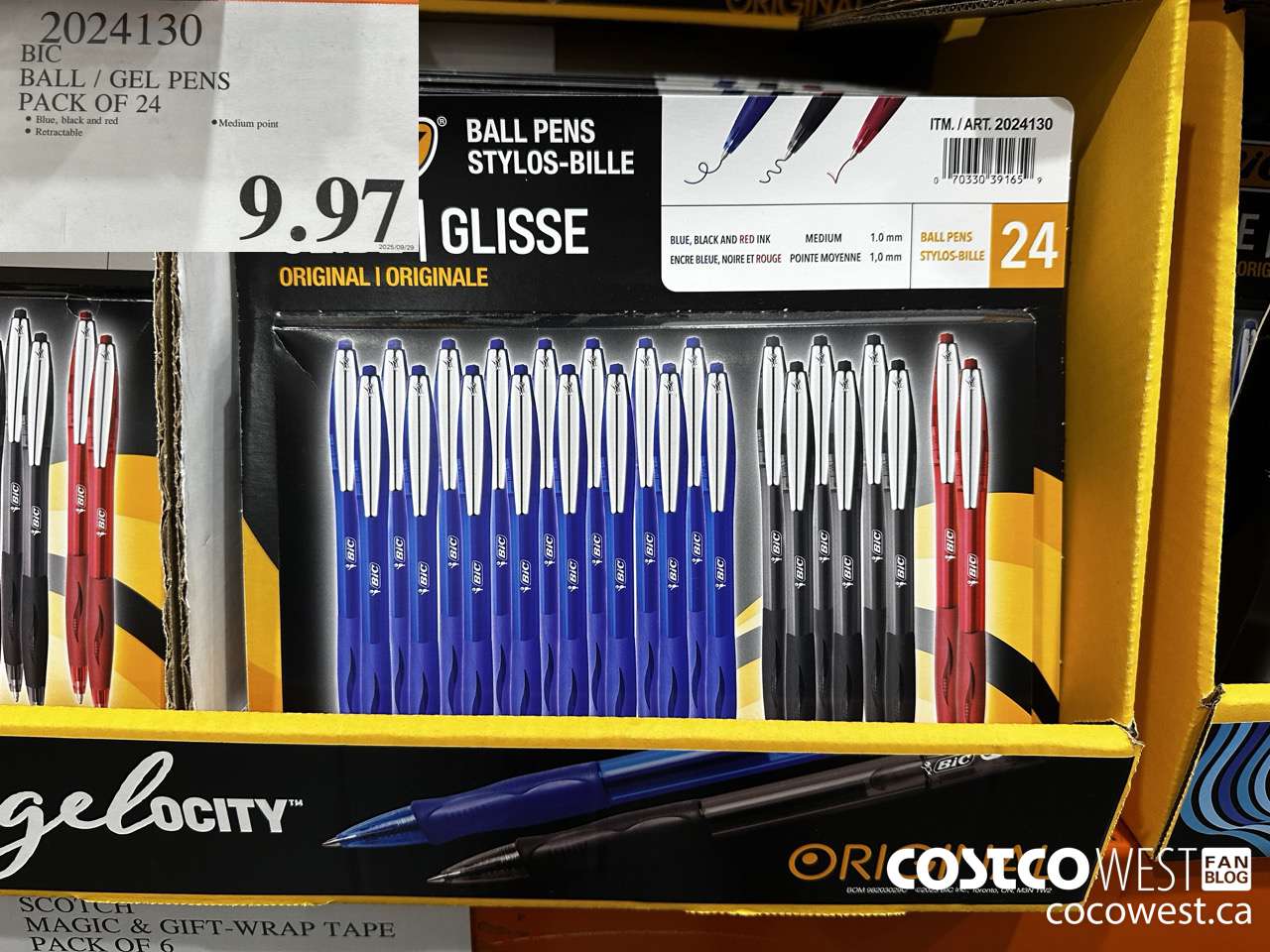 2024130 BIC BALL/GEL PENS PACK OF 24 $9.97
