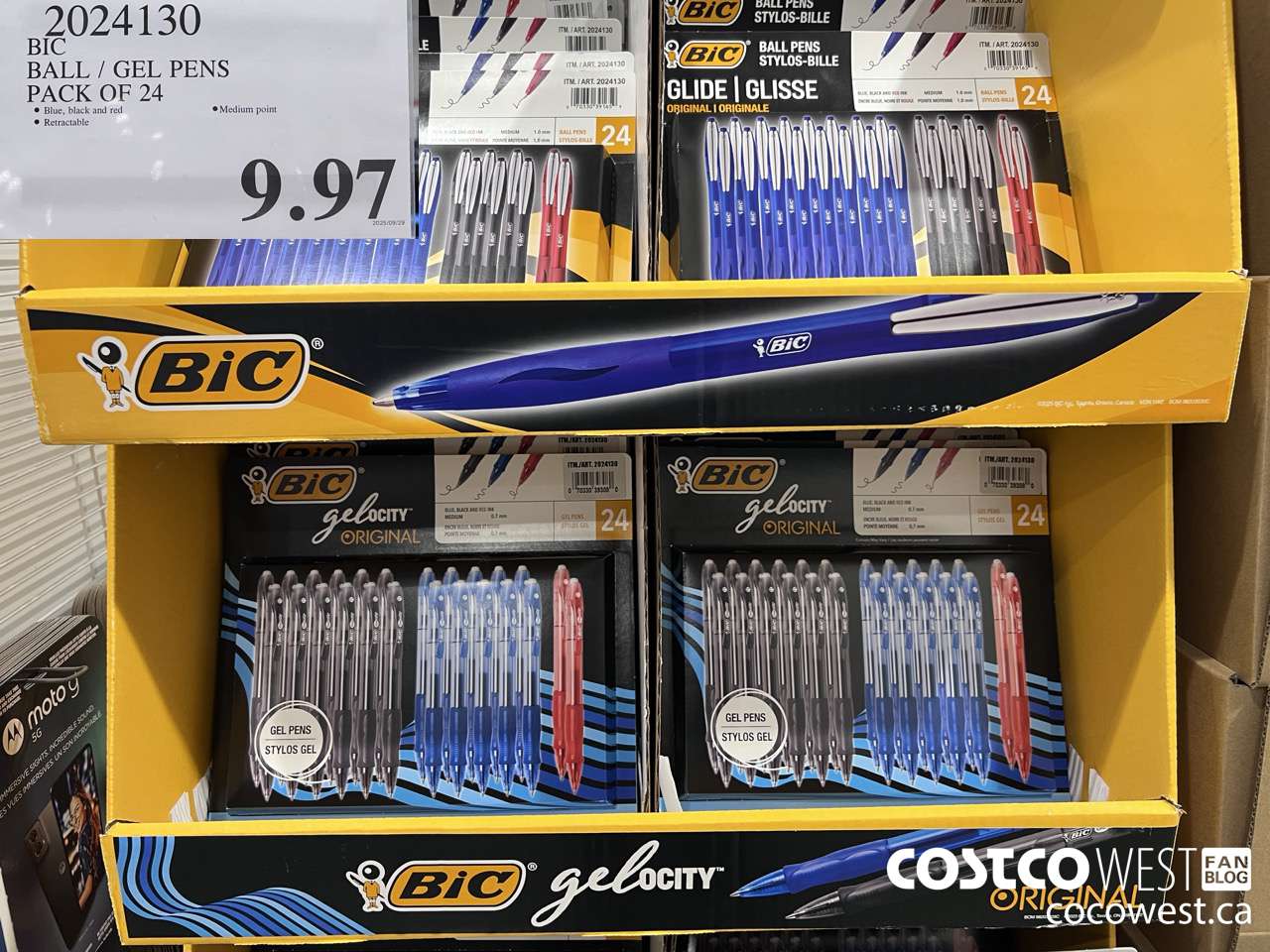2024130 BIC BALL/GEL PENS PACK OF 24 $9.97