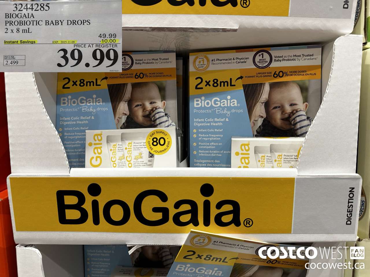 3244285 BIOBAIA PROBIOTIC BABY DROPS 2 X 8ML ($10.00 INSTANT SAVINGS EXPIRES ON 2025-11-09) $39.99