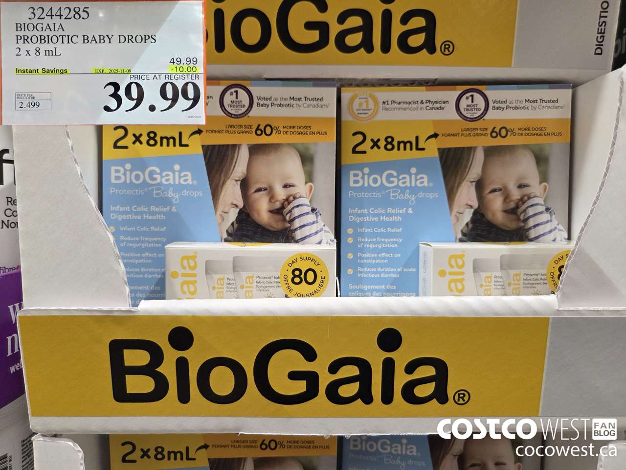 3244285 BIOBAIA PROBIOTIC BABY DROPS 2 X 8ML ($10.00 INSTANT SAVINGS EXPIRES ON 2025-11-09) $39.99