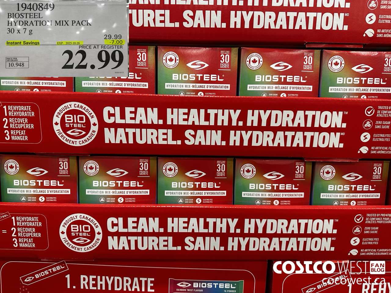 1940849 BIOSTEEL HYDRATION MIX PACK 30 X 7G ($7.00 INSTANT SAVINGS EXPIRES ON 2025-10-26) $22.99