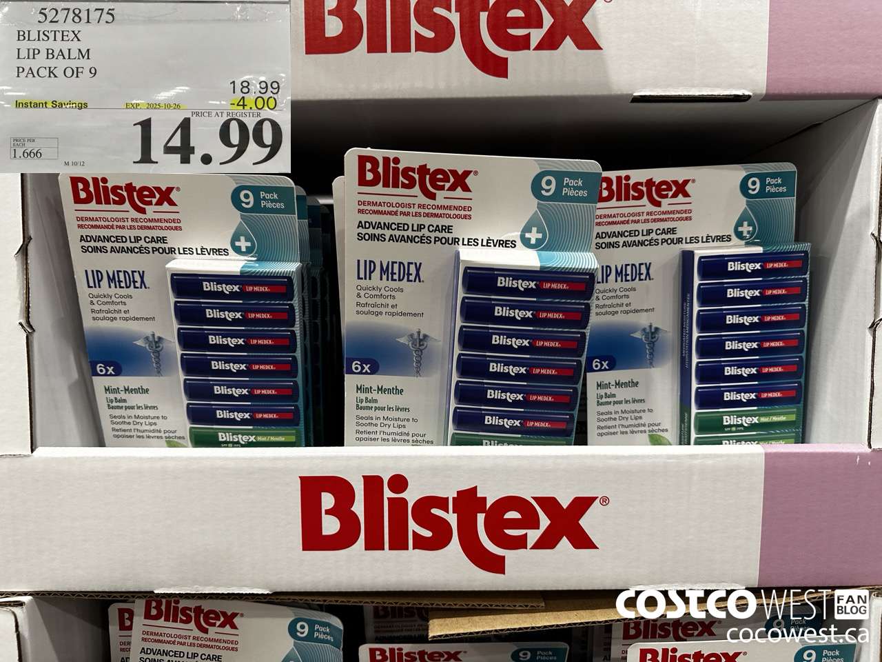5278175 BLISTEX LIP BALM PACK OF 9 ($4.00 INSTANT SAVINGS EXPIRES ON 2025-10-26) $14.99