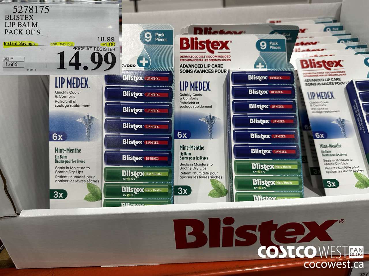 5278175 BLISTEX LIP BALM PACK OF 9 ($4.00 INSTANT SAVINGS EXPIRES ON 2025-10-26) $14.99
