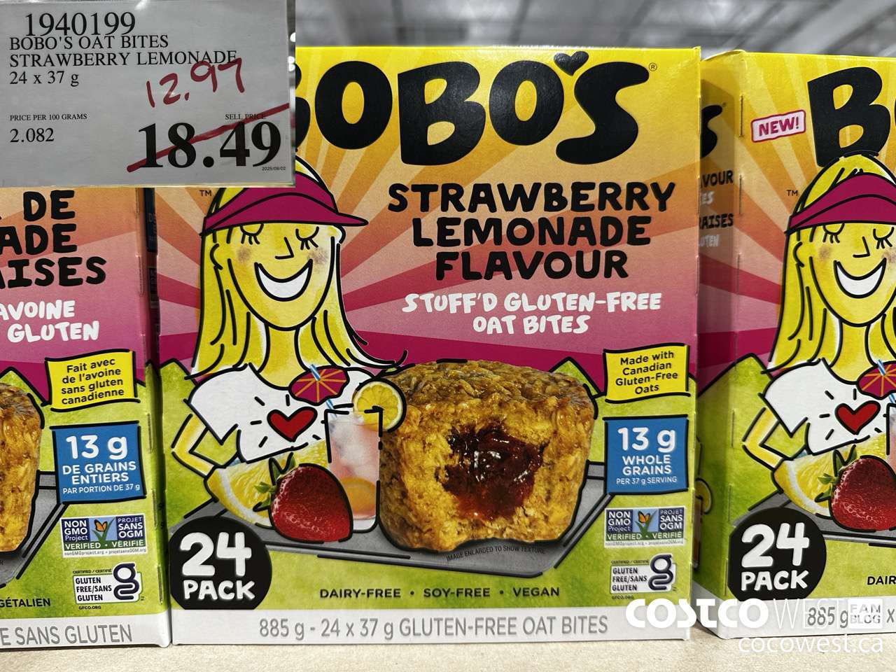 1940199 BOBO'S OAT BITES STRAWBERRY LEMONADE 24 X 37G $12.97