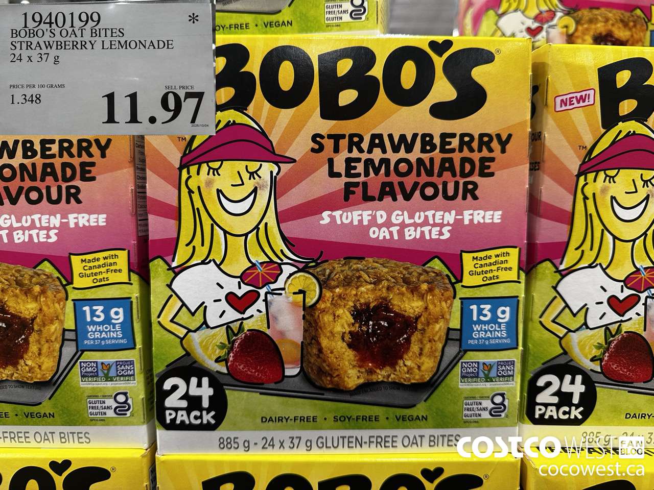 1940199 BOBO'S OAT BITES STRAWBERRY LEMONADE 24 X 37G $11.97