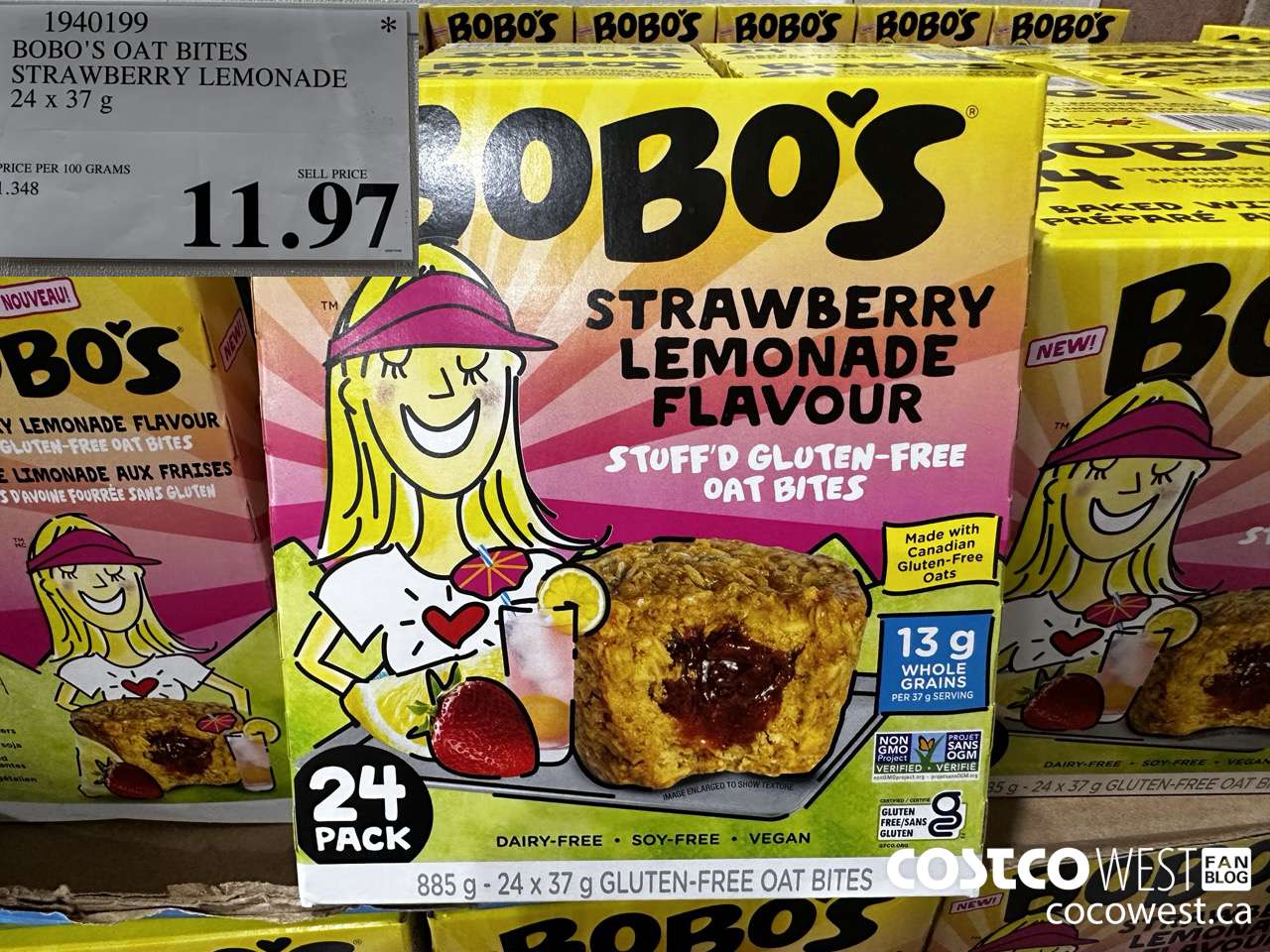 1940199 BOBO'S OAT BITES STRAWBERRY LEMONADE 24 X 37G $11.97