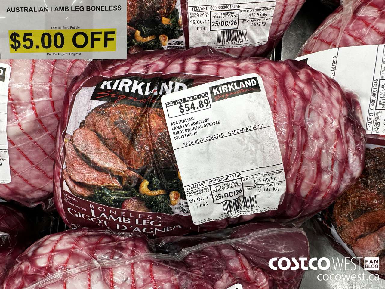 13466 BONELESS LAMB LEG AUSTRALIAN ($5.00 INSTANT SAVINGS)