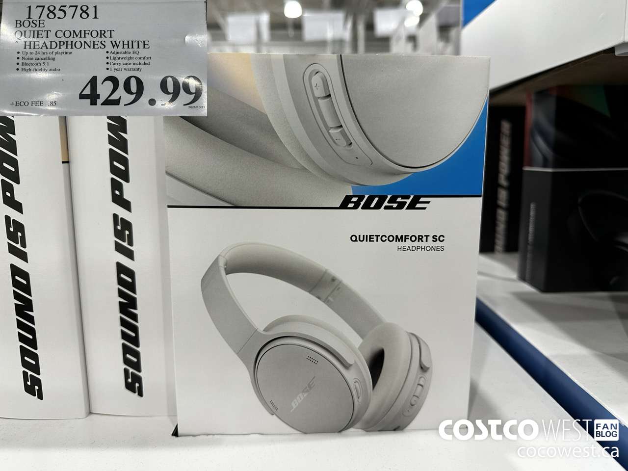1785781 BOSE QUIET COMFORT HEADPHONES WHITE $429.99