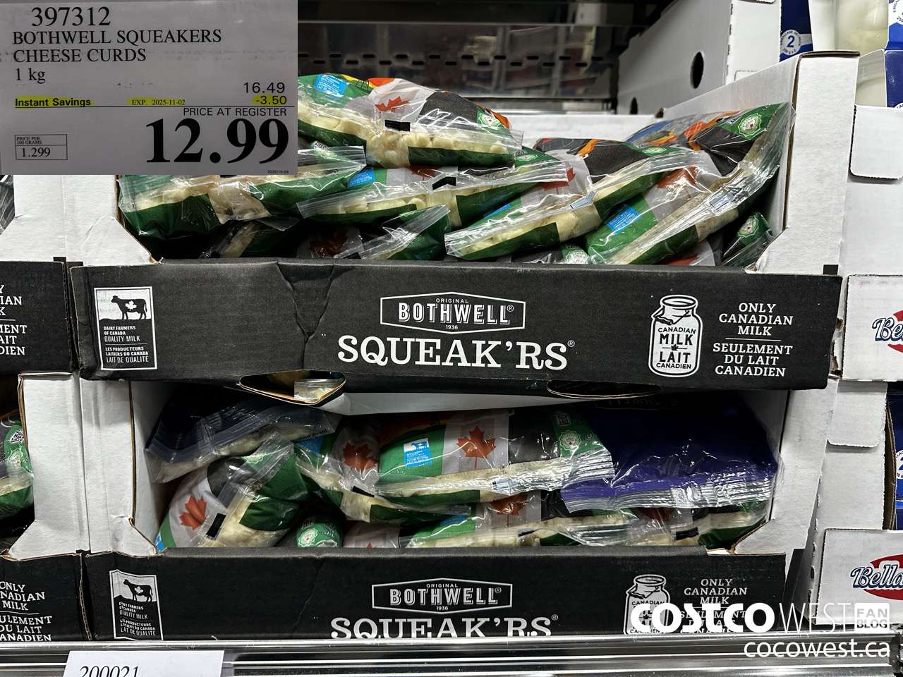 397312 BOTHWELL SQUEAKERS CHEESE CURDS 1KG ($3.50 INSTANT SAVINGS EXPIRES ON 2025-11-02) $12.99