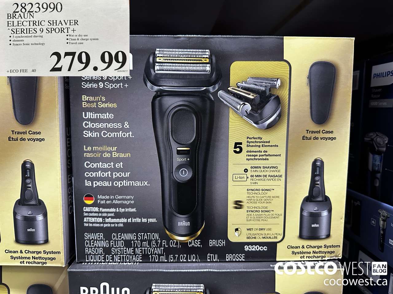 2823990 BRAUN ELECTRIC SHAVER SERIES 9 SPORT+ $279.99