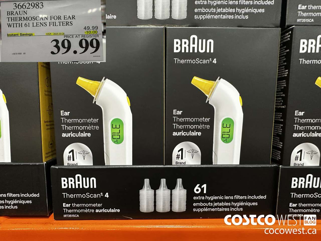 3662983 BRAUN THERMOSCAN4 EAR T12108P540 THERMOMETER ($10.00 INSTANT SAVINGS EXPIRES ON 2025-10-26) $39.99