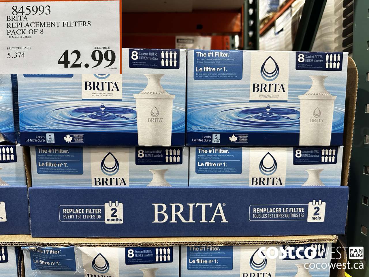 845993 BRITA REPLACEMENT FILTERS PACK OF 8 $42.99