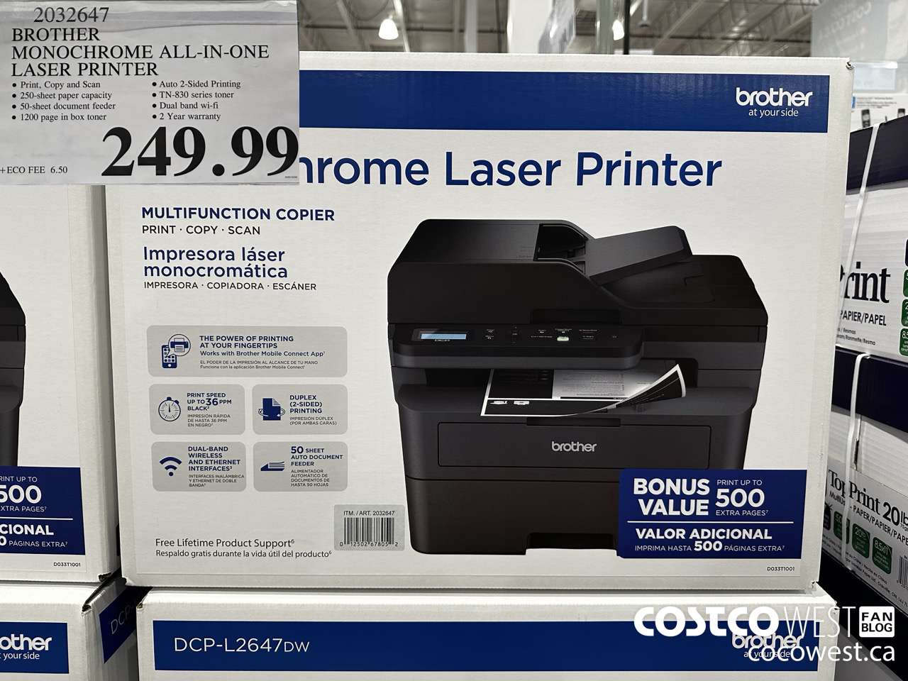 2032647 BROTHER MONOCHROME ALL-IN-ONE LASER PRINTER $249.99