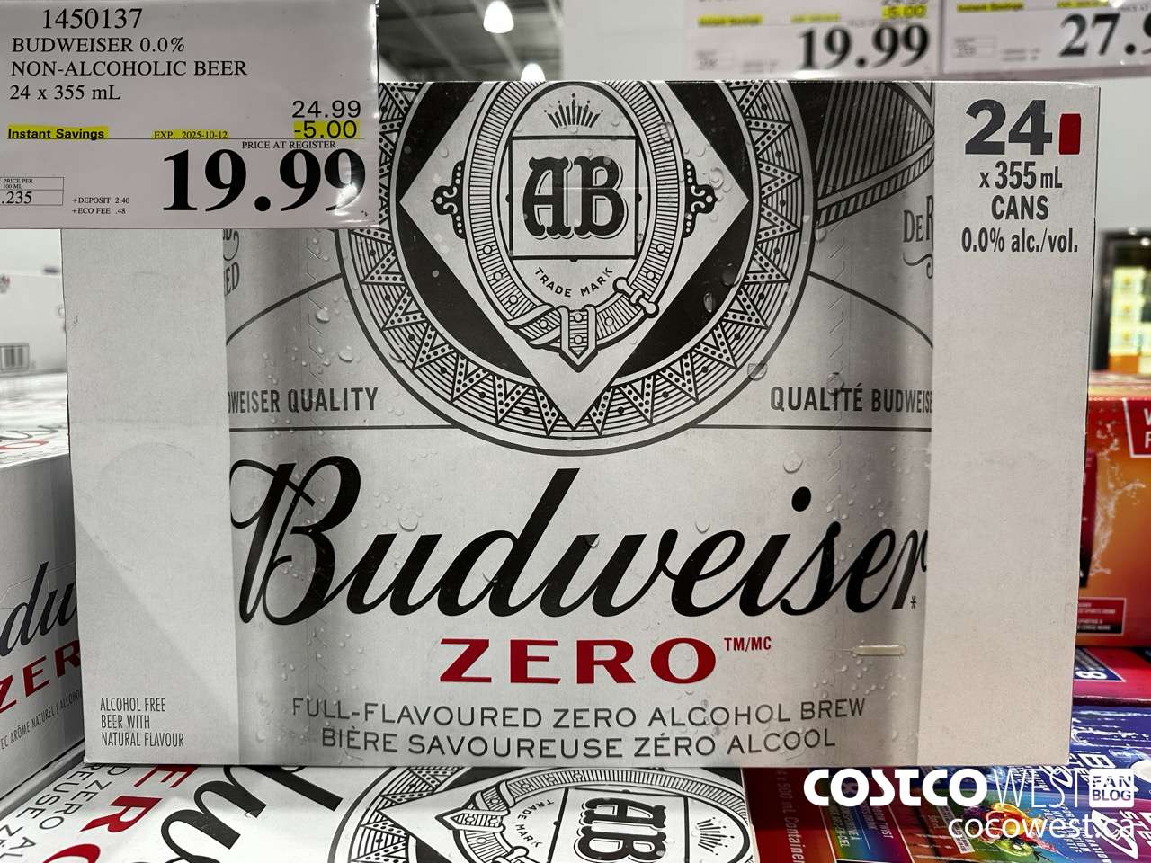 1450137 BUDWEISER 0.0% 24 x 355 mL ($5.00 INSTANT SAVINGS EXPIRES ON 2025-10-12) $19.99