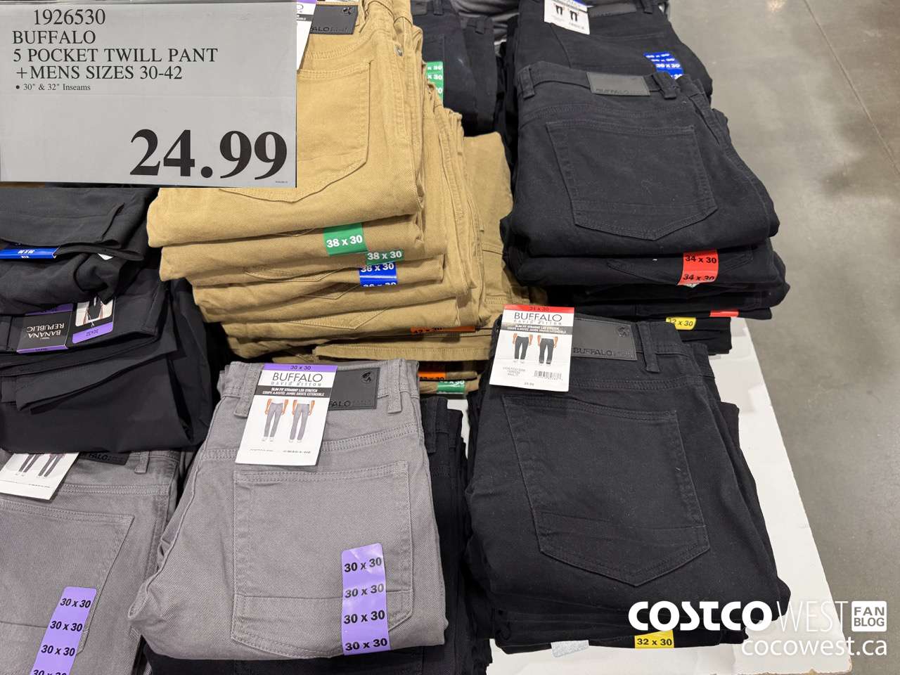 1926530 BUFFALO 5 POCKET TWILL PANT MENS SIZES 30-42 $24.99