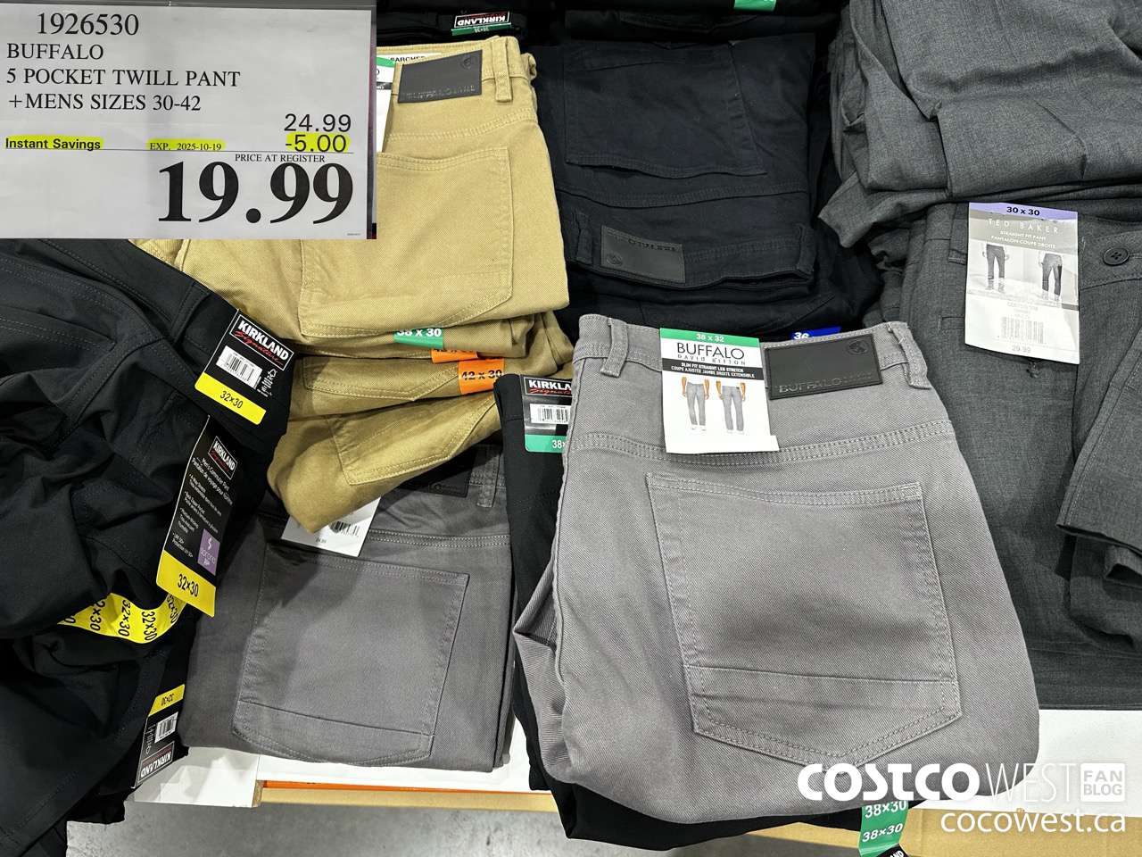 1926530 BUFFALO 5 POCKET TWILL PANT MENS SIZES 30-42 ($5.00 INSTANT SAVINGS EXPIRES ON 2025-10-19) $19.99