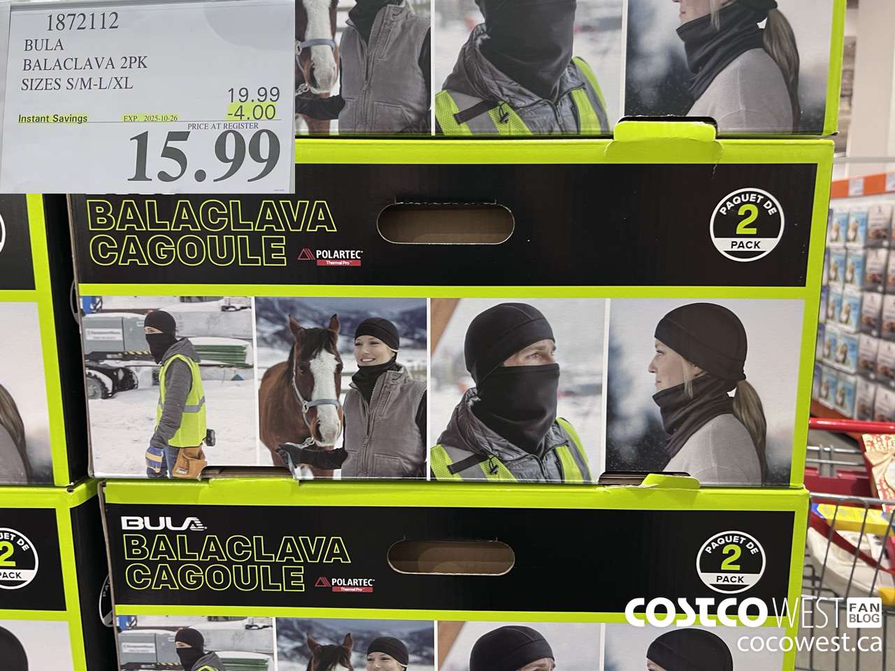 1872112 BULA BALACLAVA 2PK SIZES S/M-L/XL ($4.00 INSTANT SAVINGS EXPIRES ON 2025-10-26) $15.99