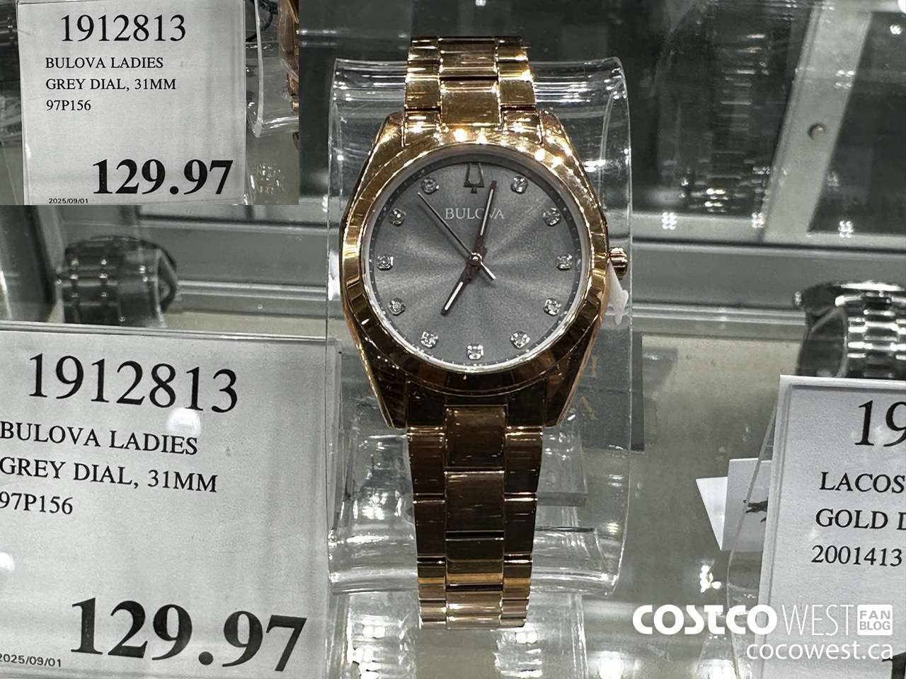 1912813 BULOVA LADIES GREY DIAL, 31MM 97P156 $129.97