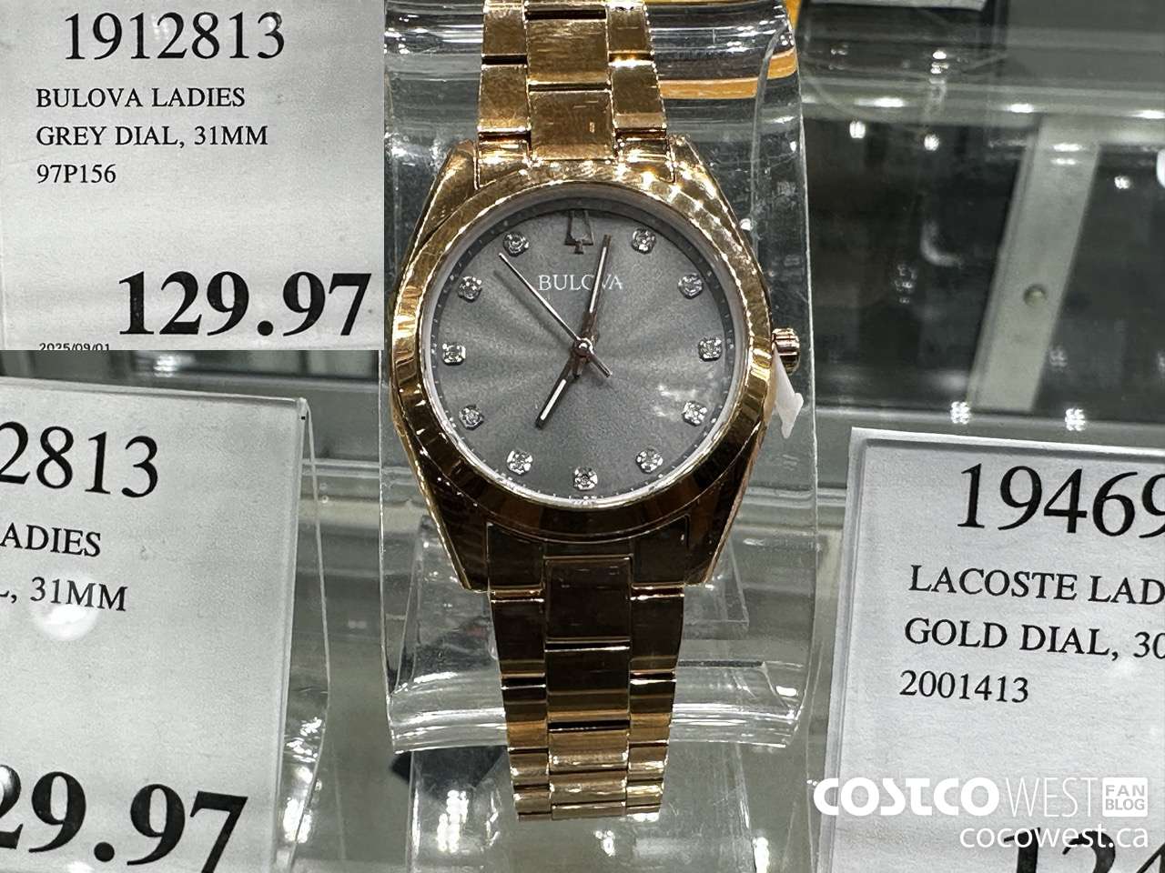 1912813 BULOVA LADIES GREY DIAL, 31MM 97P156 $129.97