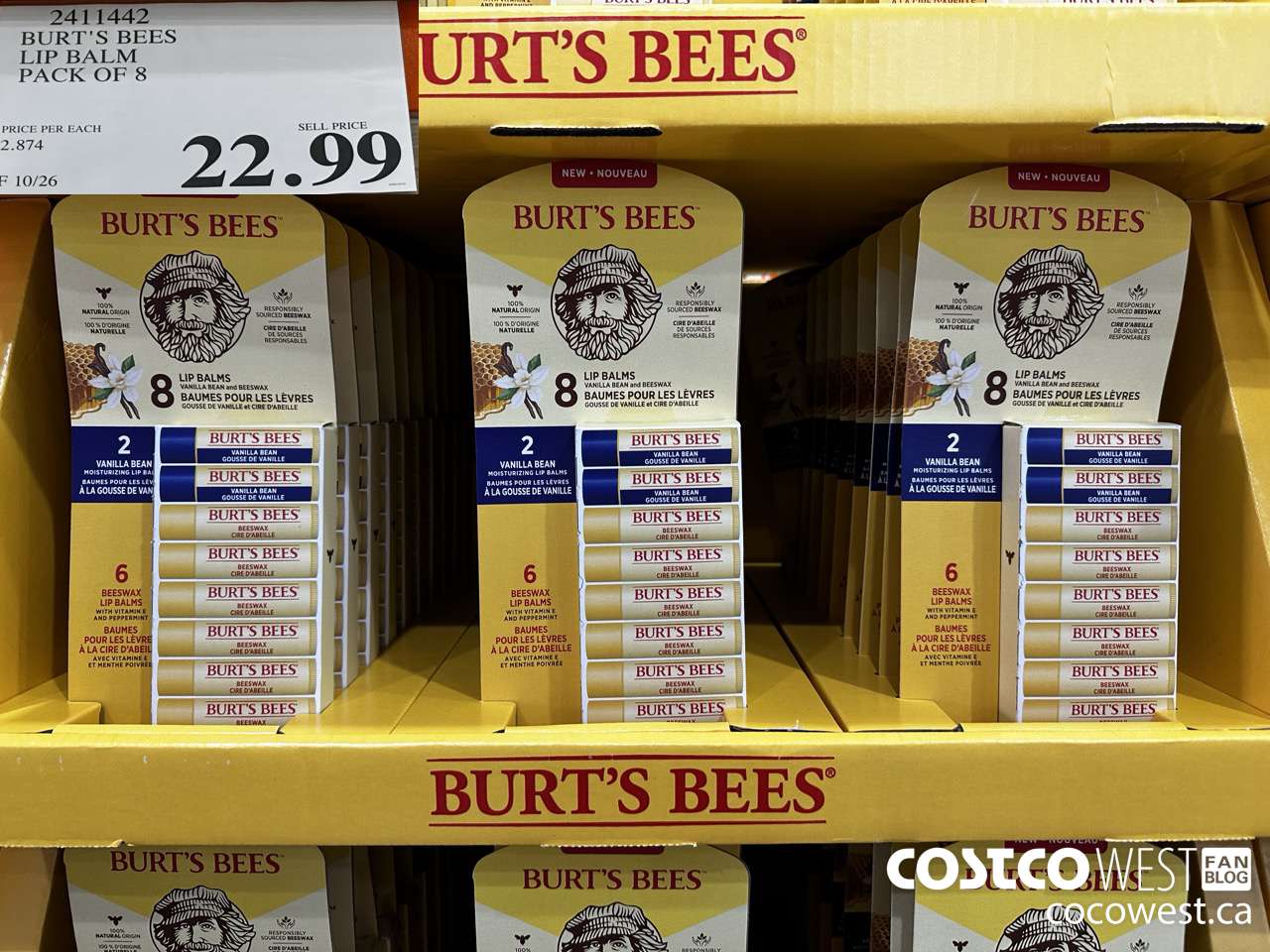 2411442 BURT'S BEES LIP BALM PACK OF 8 $22.99