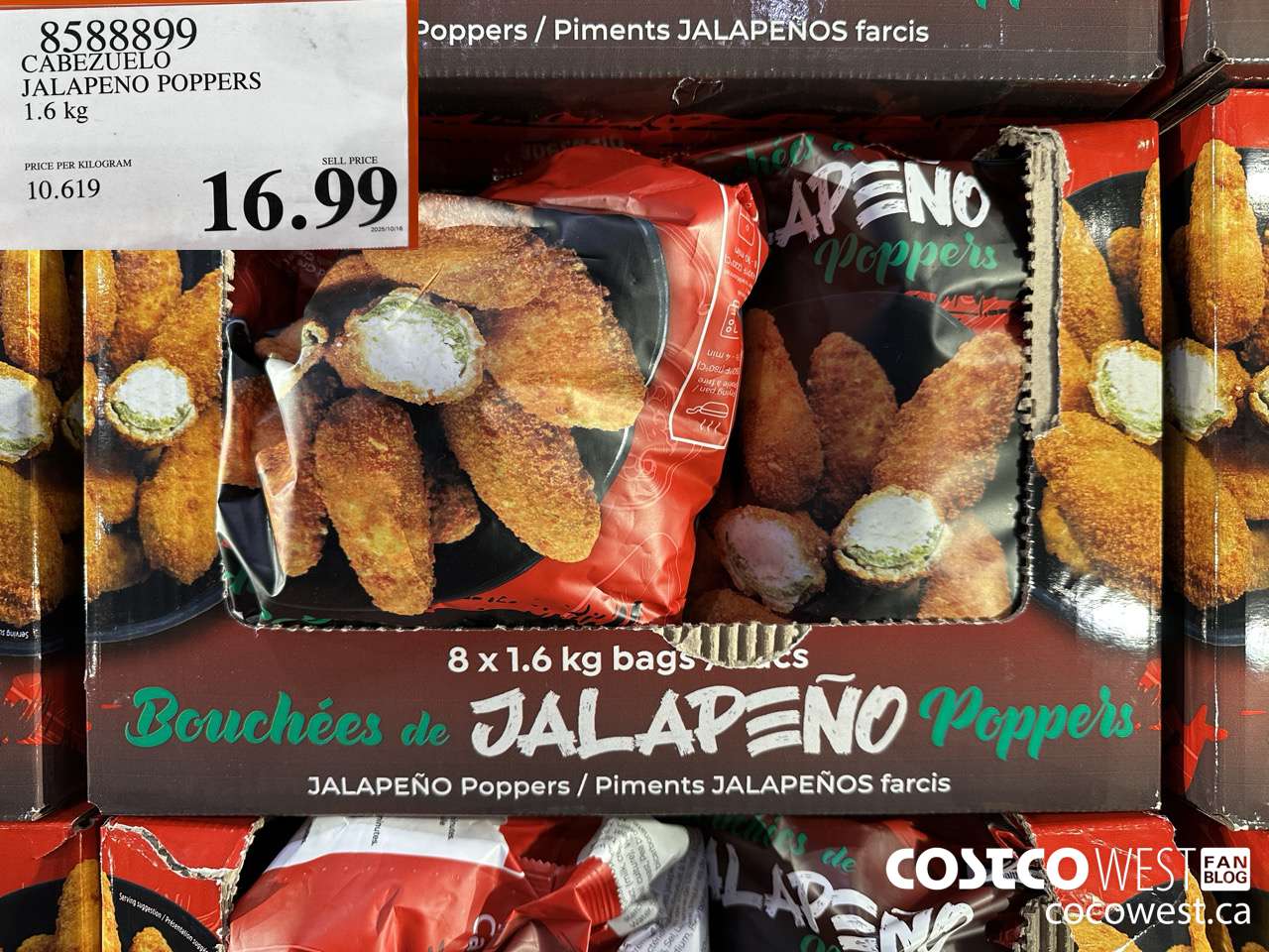 8588899 CABEZUELO JALAPENO POPPERS 1.6KG $16.99