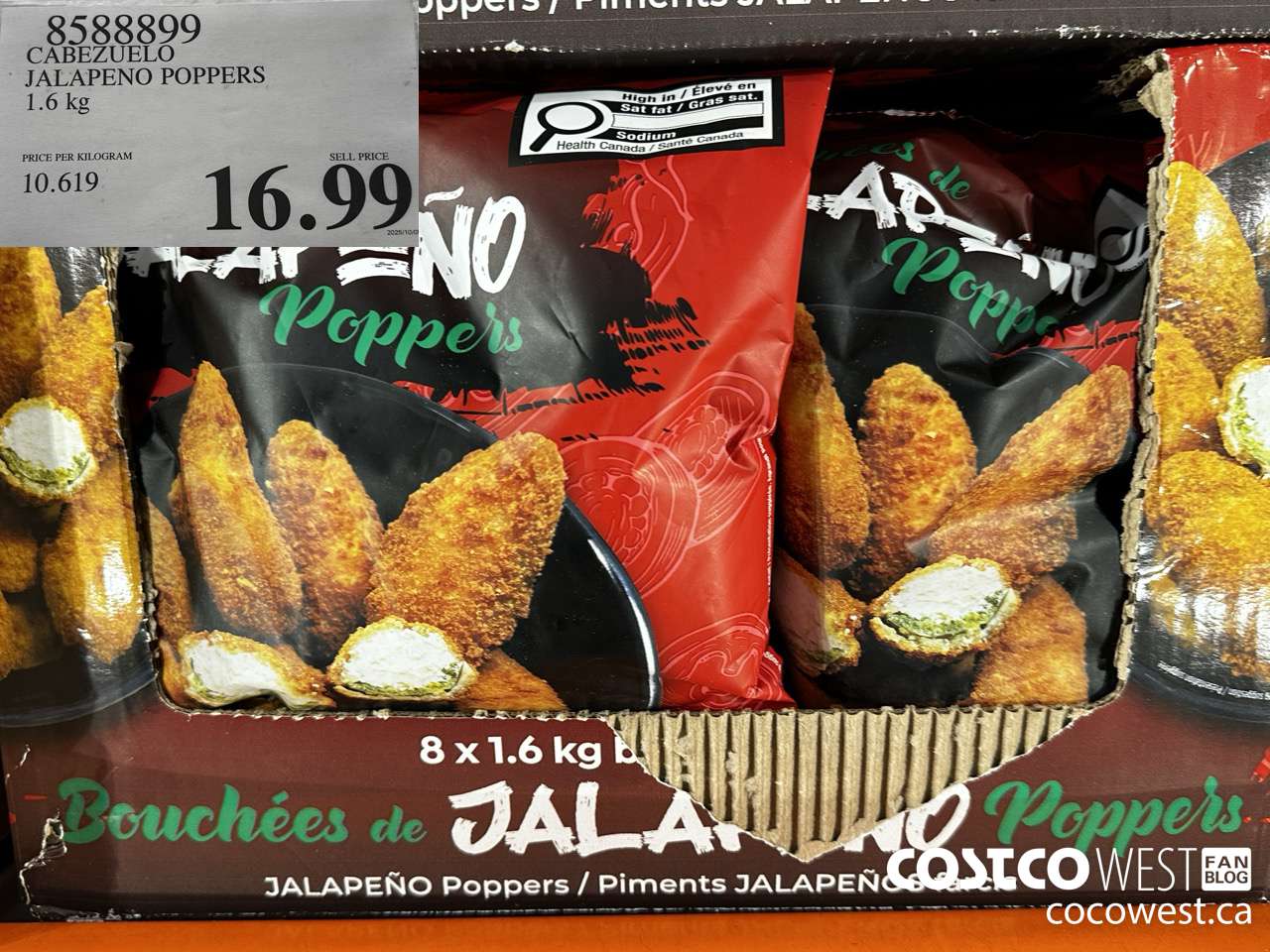 8588899 CABEZUELO JALAPENO POPPERS 1.6KG $16.99